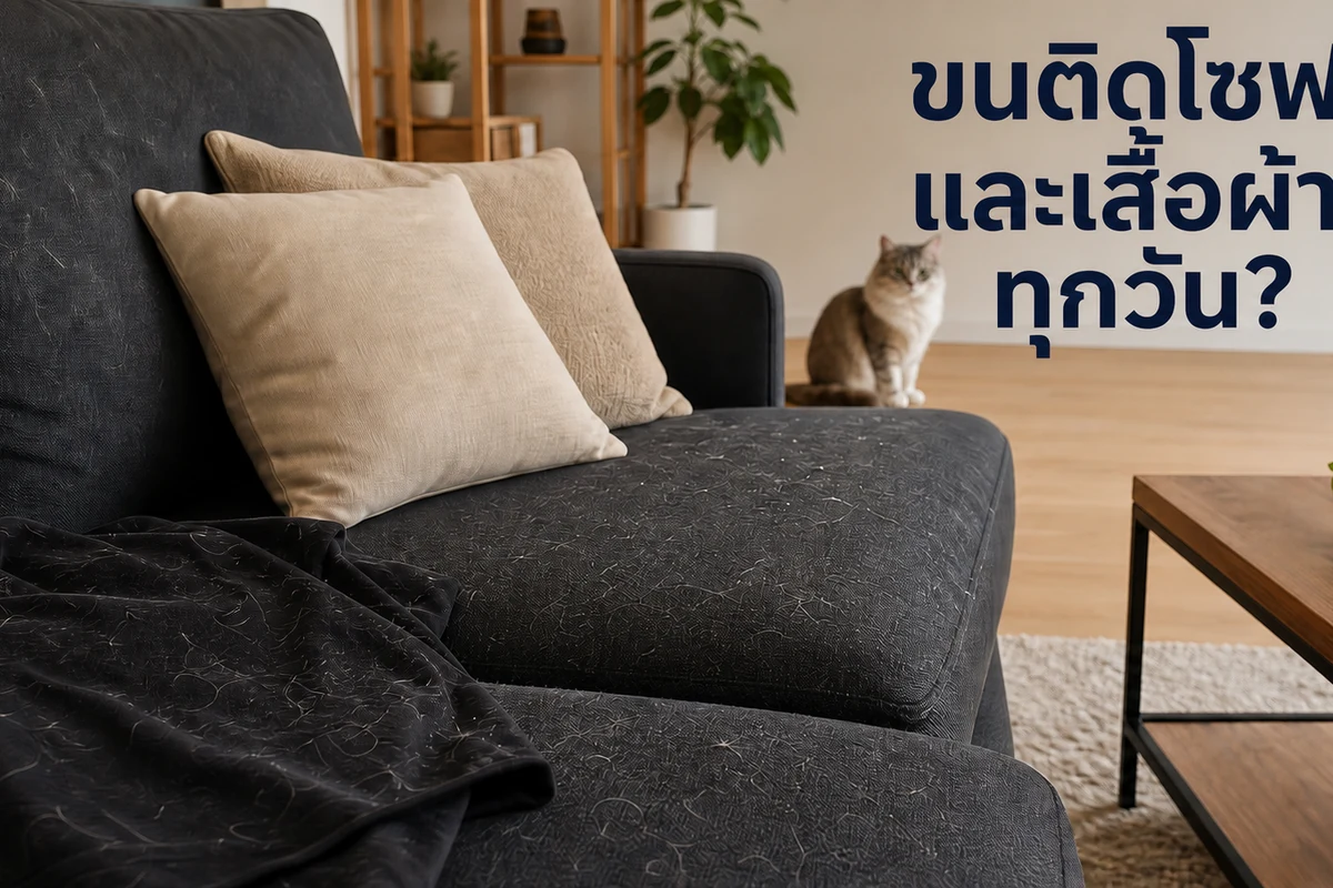 ลูกกลิ้งกาวใช้เก็บขนสัตว์และเศษฝุ่นจากเสื้อผ้าและพื้นผิว
